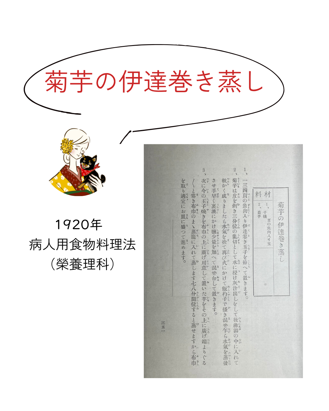 レシピ⑬菊芋の伊達巻き蒸し