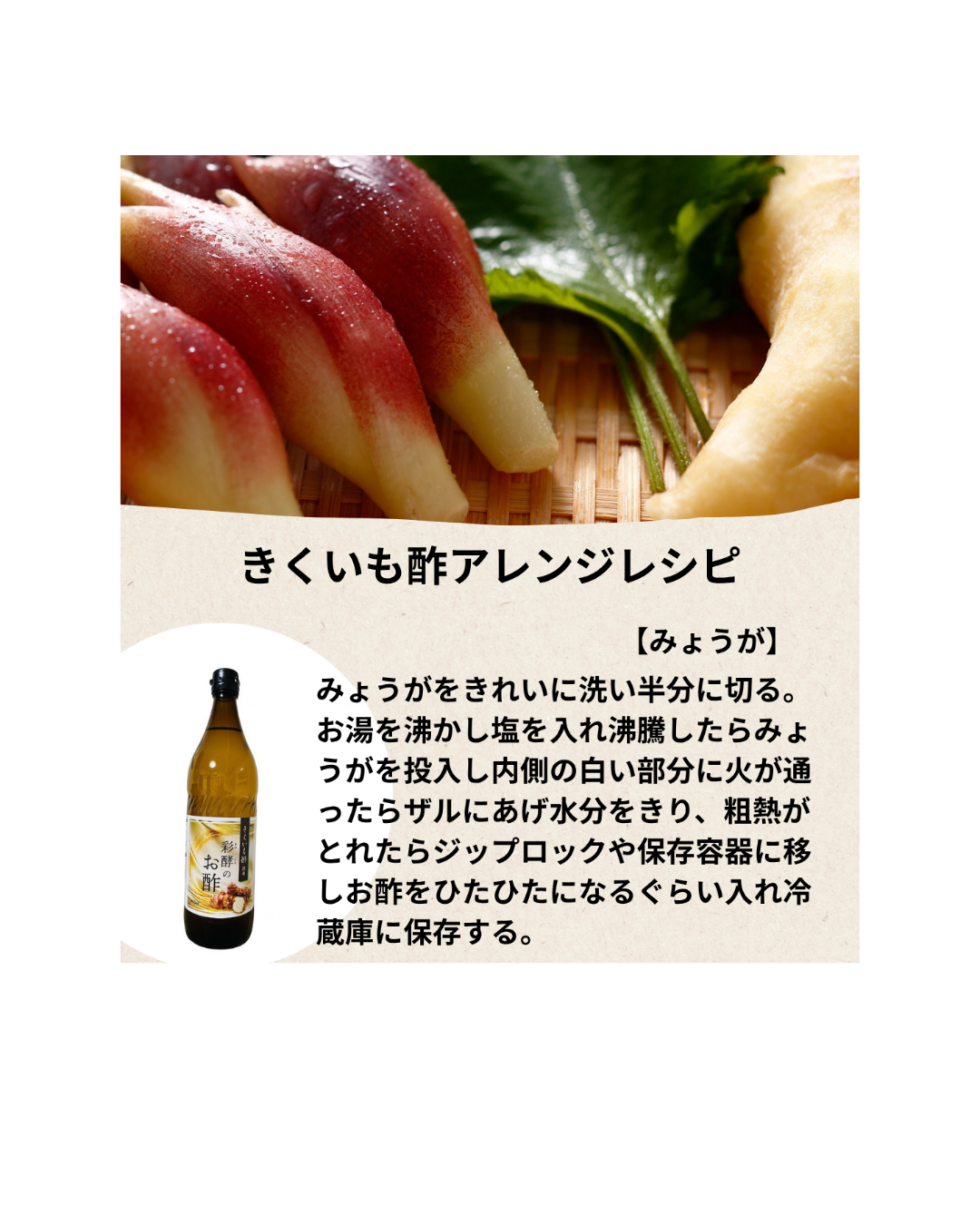 きくいも酢アレンジレシピ／みょうが